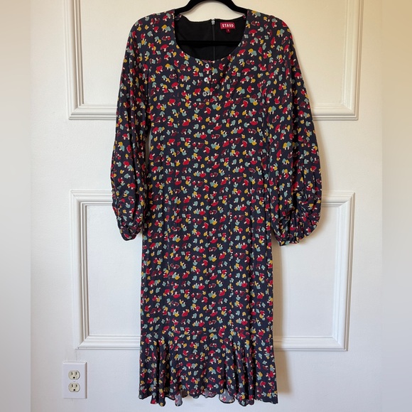 Staud Demi Mushroom Lara Midi Dress - Picture 4 of 8